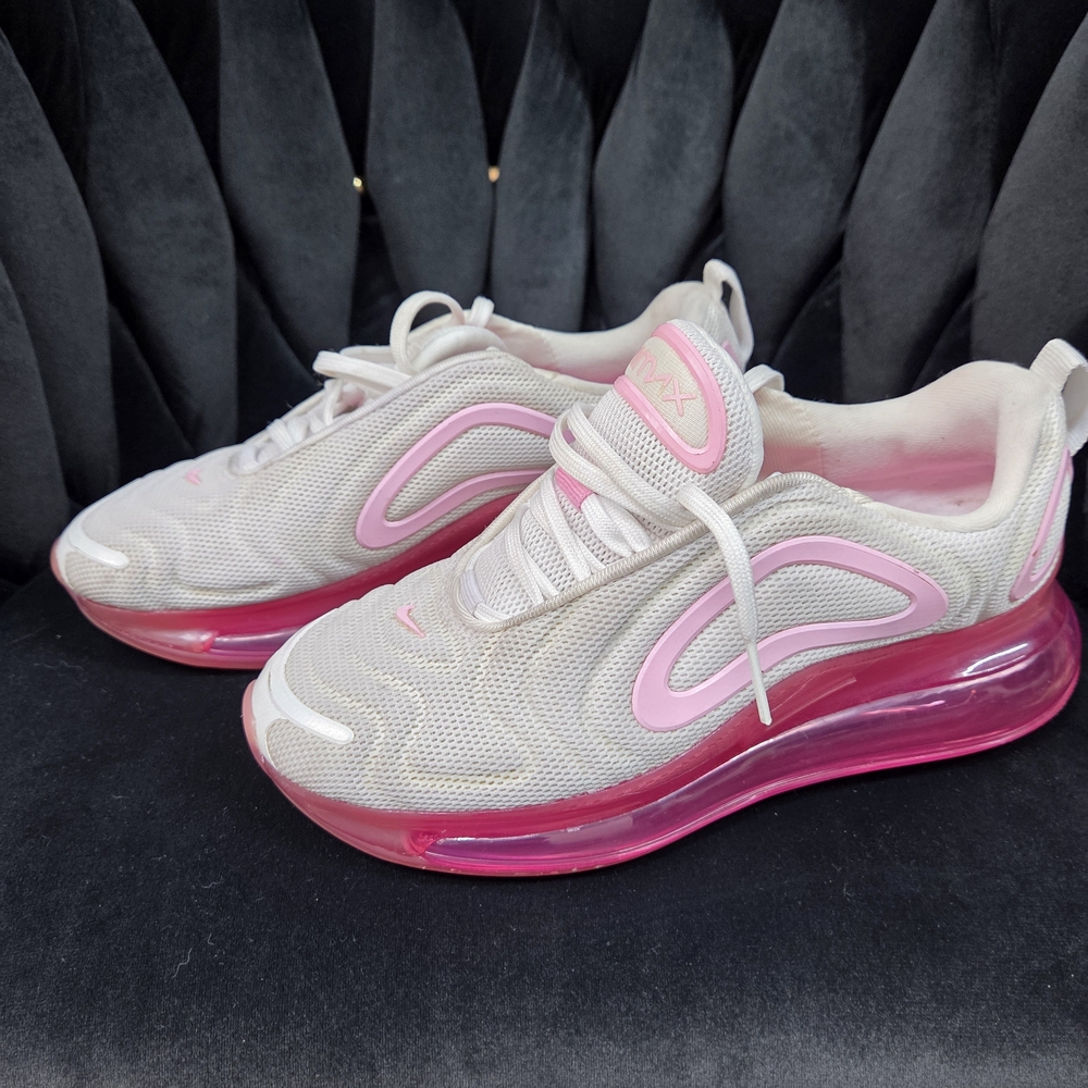 Nike Women's Pink and White Air Max Sneakers.